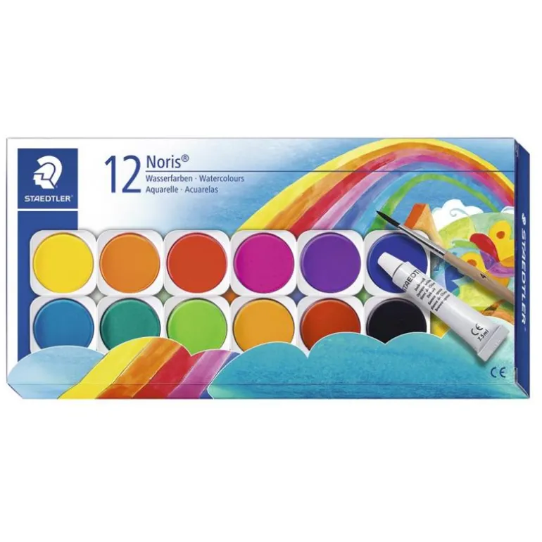 Acuarela escolar 12 colores Noris
