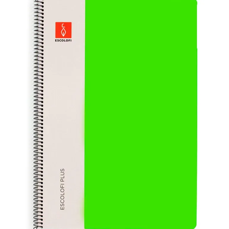 Bloc A4 color verde pauta 3mm. 80 hojas serie Plus