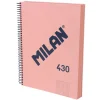 Bloc A4 cuadrícula 5x5 Milan 430 rosa 120hojas 95gr tapa dura
