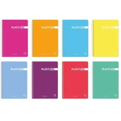 Bloc A6 cuadro 5mm. 100 hojas Plastipac colores surtidos