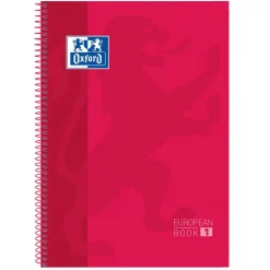 Bloc A4 rojo cuadro 5mm. 80 hojas Europeanbook