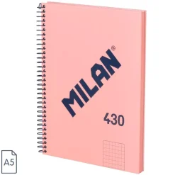 Bloc A5 tapa dura cuadro 5x5mm 80 hojas rosa serie 1918 Milan