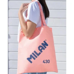Bolsa de tela Tote bag color rosa serie 1918