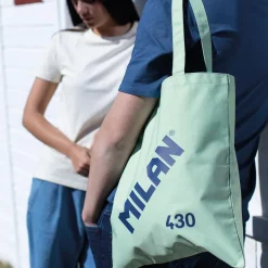 Bolsa de tela tote bag color verde serie 1918