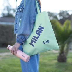 Bolsa de tela tote bag color verde serie 1918