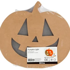 Calabaza con luz Halloween papel maché 22x20x4cm