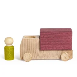 Camión madera morado Lubu con figura