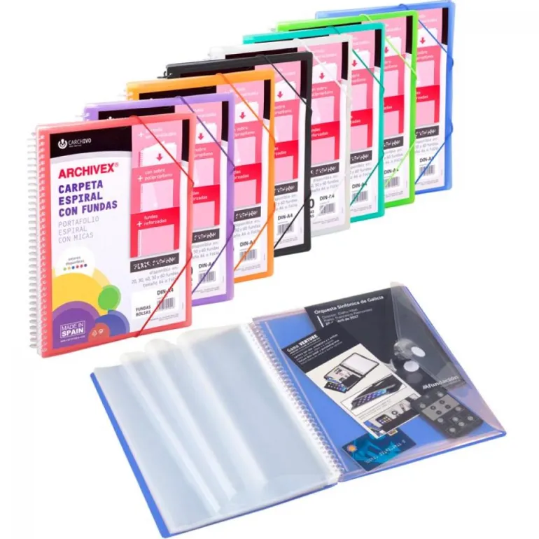 Carpeta A4 PP 20 fundas extraíbles Remove colores surtidos