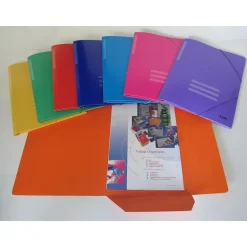 Carpeta folio de cartón azul con solapas