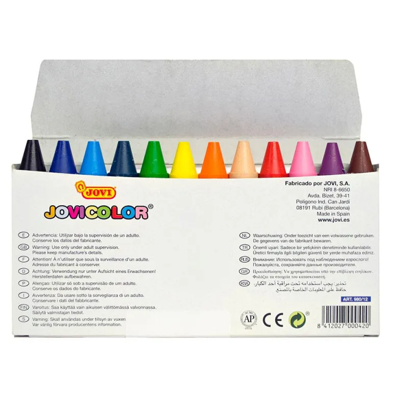 Cera 12 colores Jovicolor