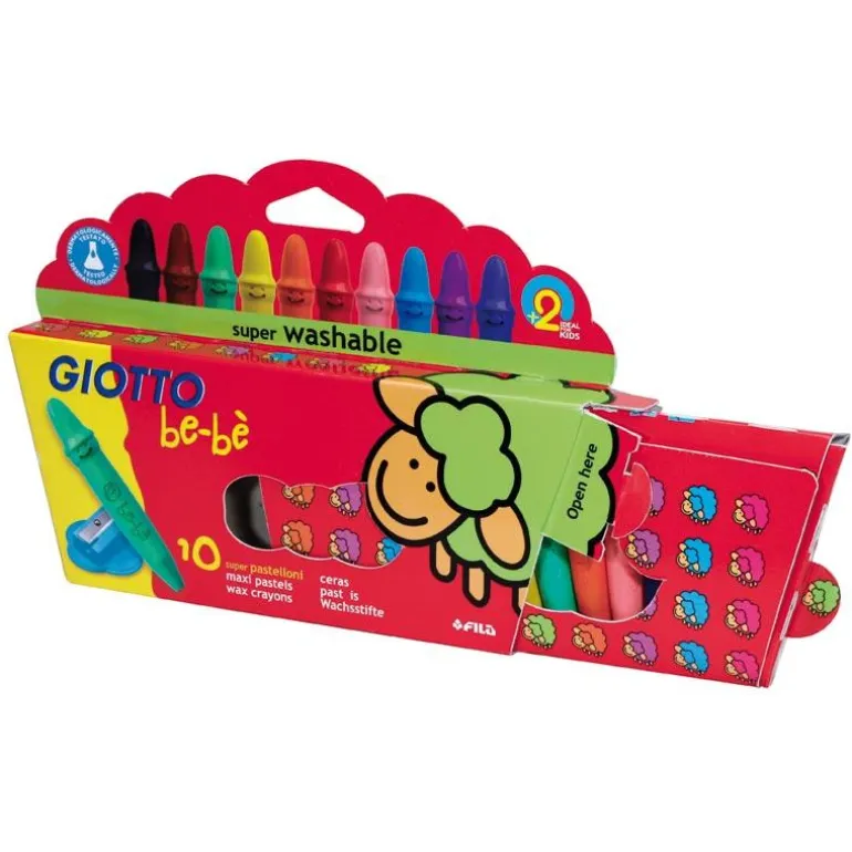 Cera be-bé 10 colores con afilalápiz Giotto Fila