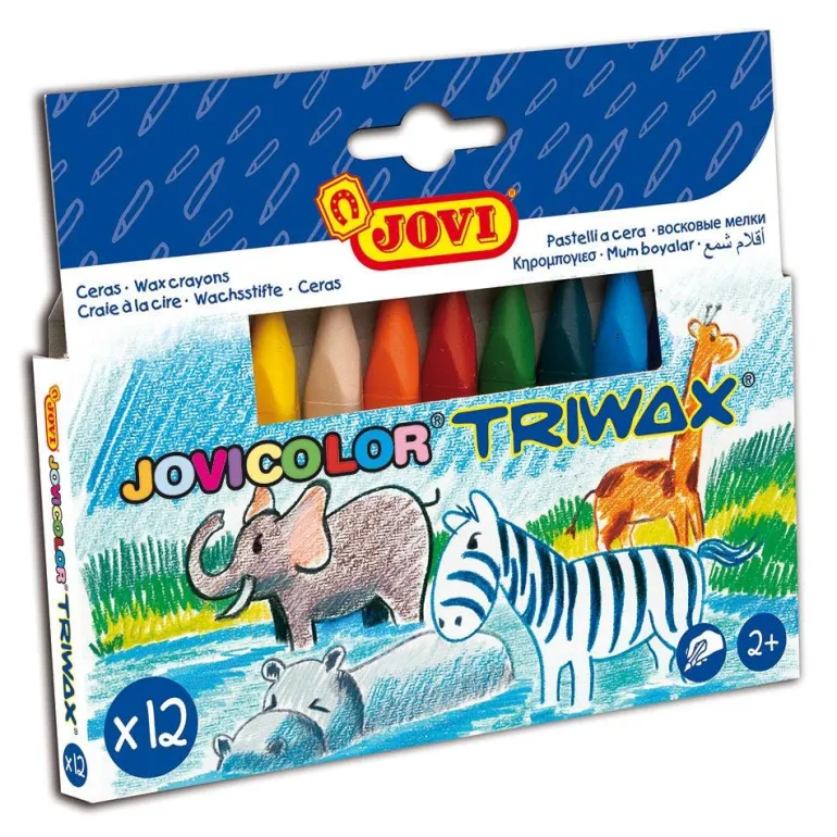 Cera triangular 12 colores Jovi Triwax