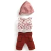 Conjunto camisa sin mangas y pantalón burdeos 32cm con pañuelo para pelo