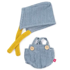 Conjunto mono rayas con gorro 21cm
