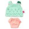Conjunto vestido verde con pelele rosa 21cm