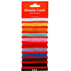 Cordones elásticos para abalorios 3,5mx1mm. 10 colores