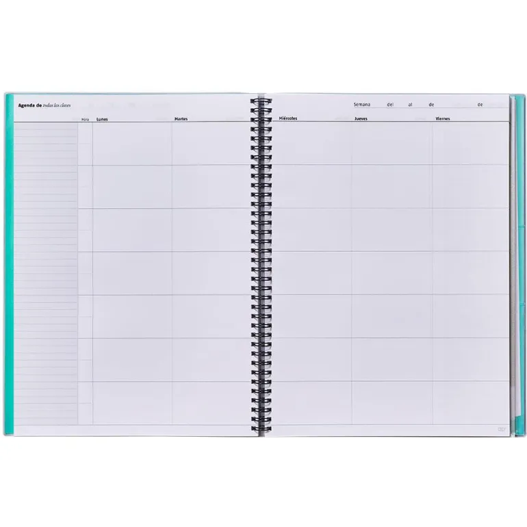 Cuaderno del profesor para todas las clases semana vista vertical