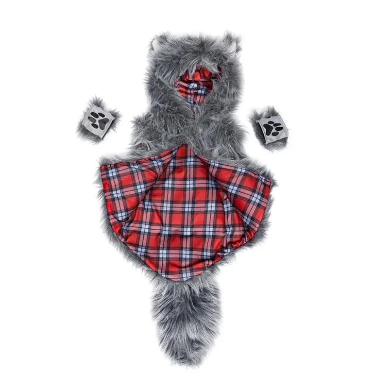 Disfraz lobo 3-4 años sudadera con capucha y guantes