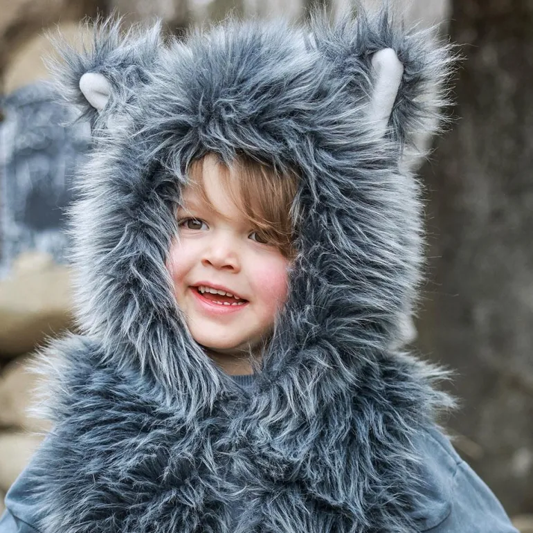 Disfraz lobo 3-4 años sudadera con capucha y guantes
