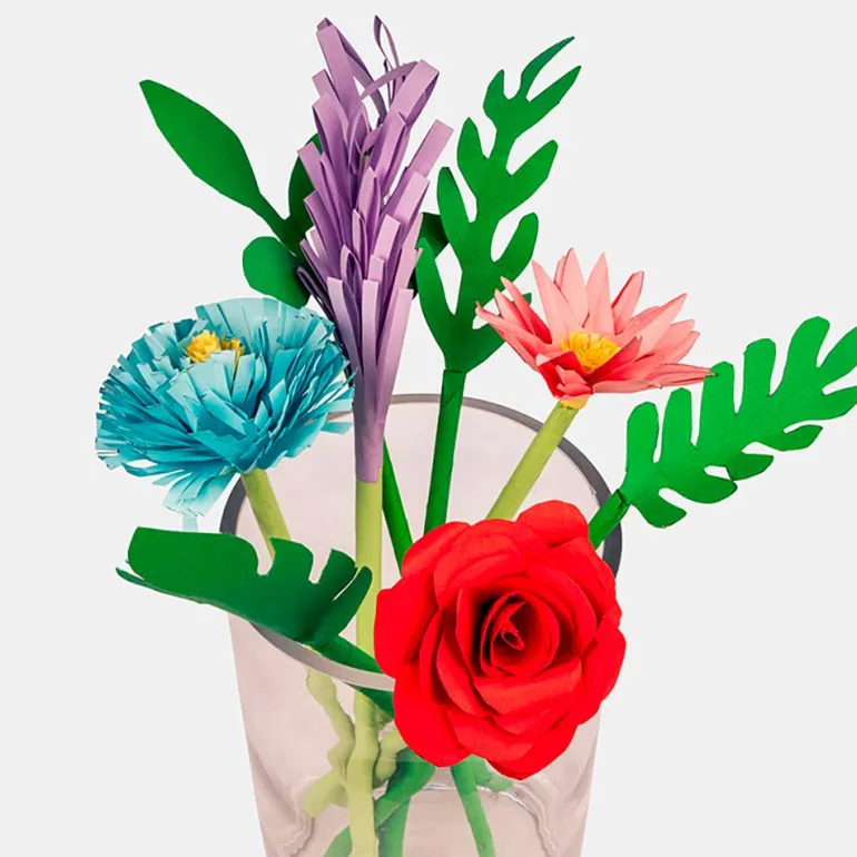 DIY set crea flores de papel