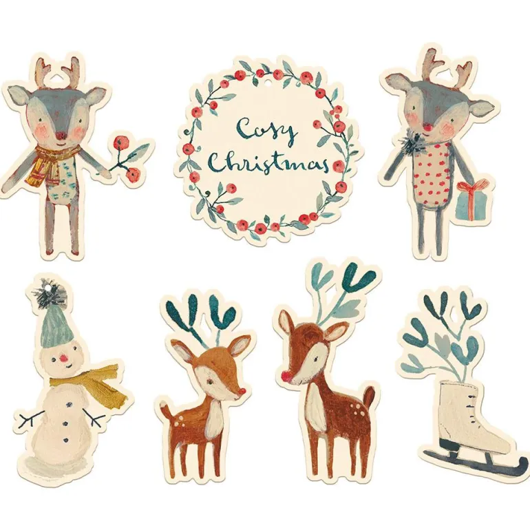 Etiquetas de regalo navideñas set 14 unidades Maileg