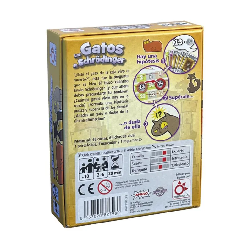 Juego de cartas Los gatos de Schrödinger
