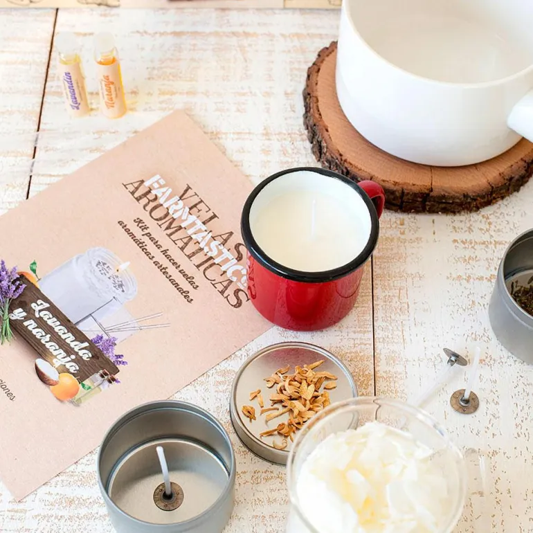 Kit para hacer velas con cera de soja natural