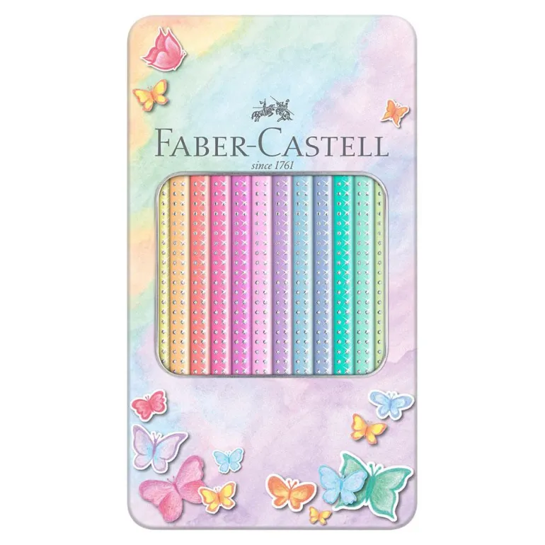 Lápiz color 12 colores pastel caja metal Sparkle Faber Castell
