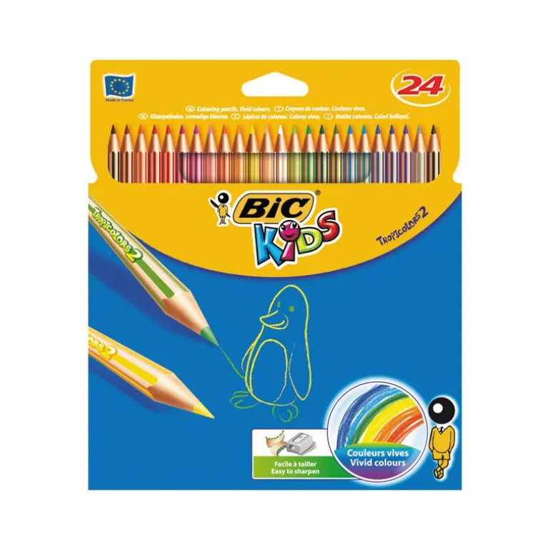 Lápiz color Tropicolor 24 colores Bic