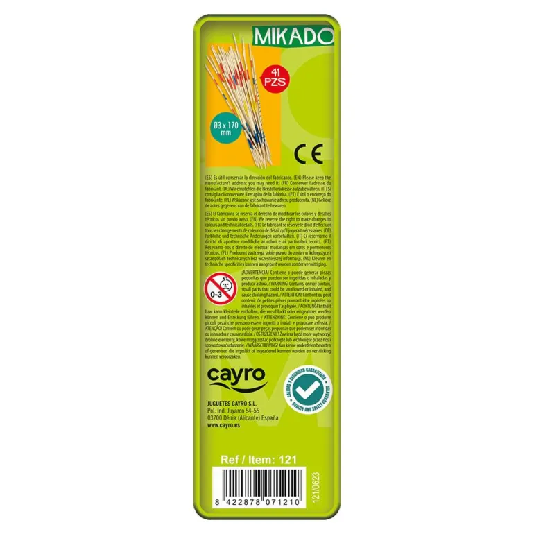Mikado madera en caja de metal