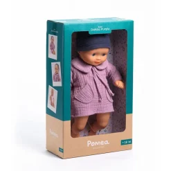 Muñeco abrigo malva 32cm
