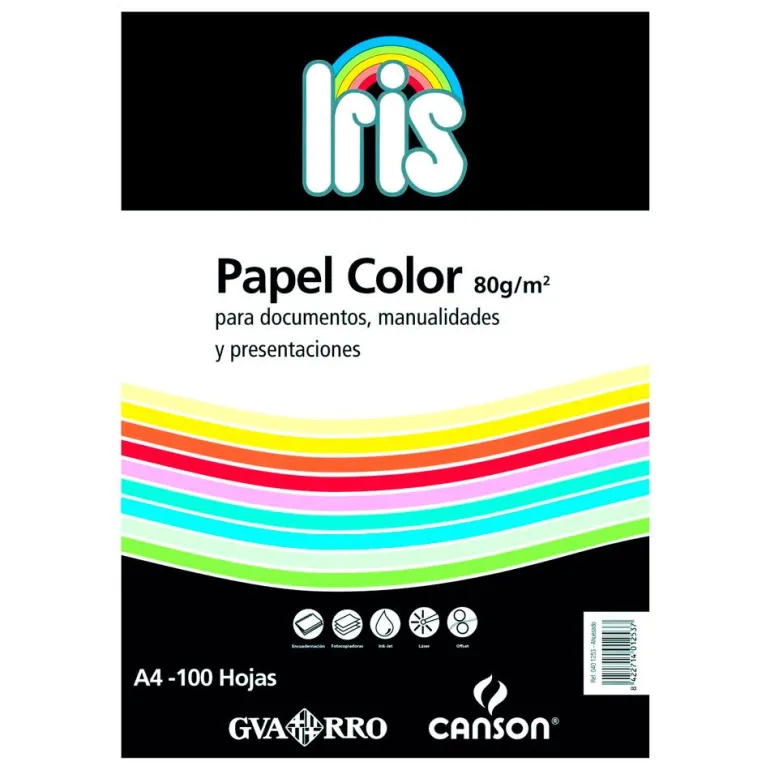 Papel de colores A4 100 hojas Canson Guarro