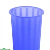 Papelera de plástico azul translúcido
