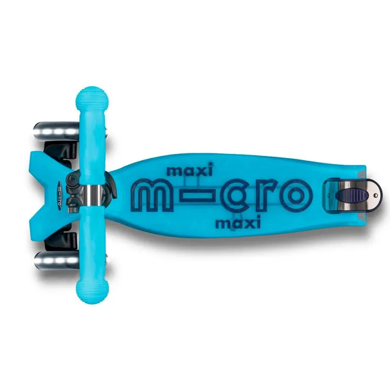 Patinete Maxi Micro Deluxe Glow Led aqua