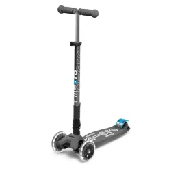 Patinete maxi Micro deluxe plegable Led gris vulcano