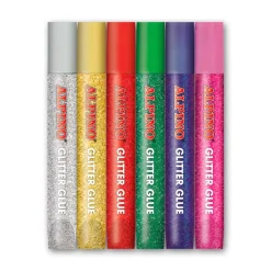Pegamento con purpurina y aplicador 6 colores Alpino