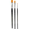 Pincel plano nylon 3 unidades