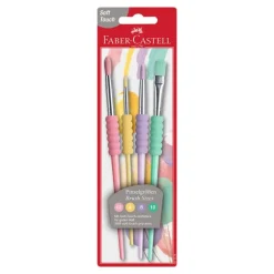 Pincel suave 4 unidades colores pastel