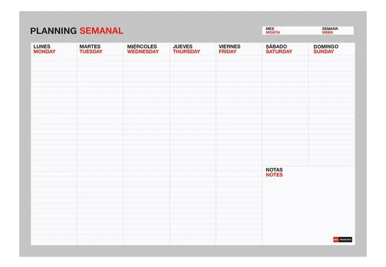 Planning sobremesa A4 Basic 56 hojas