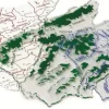 Plantilla de mapa de España tamaño pequeño 3 unidades