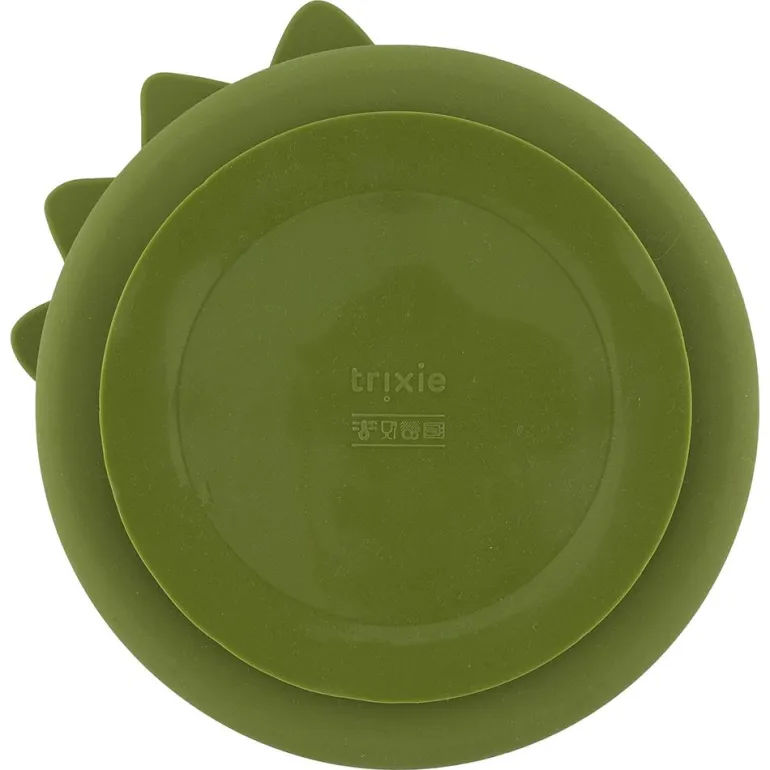Plato 3 compartimentos silicona dinosaurio