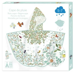 Poncho lluvia flores y pájaros