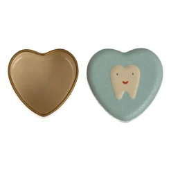 Portadientes de metal forma corazón menta Maileg