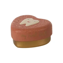 Portadientes de metal forma corazón rosa Maileg