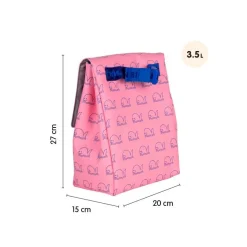 Portamerienda Milan 460 rosa ballenas 20x15x27cm