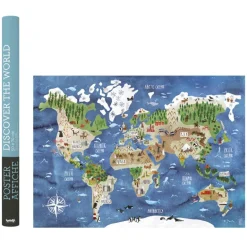 Póster discover the world 50x70cm