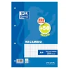 Recambio A4 cuadrícula 4x4mm 4 taladros 250 hojas con margen 90gr. Oxford