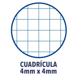 Recambio A4 cuadrícula 4x4mm 4 taladros 250 hojas con margen 90gr. Oxford