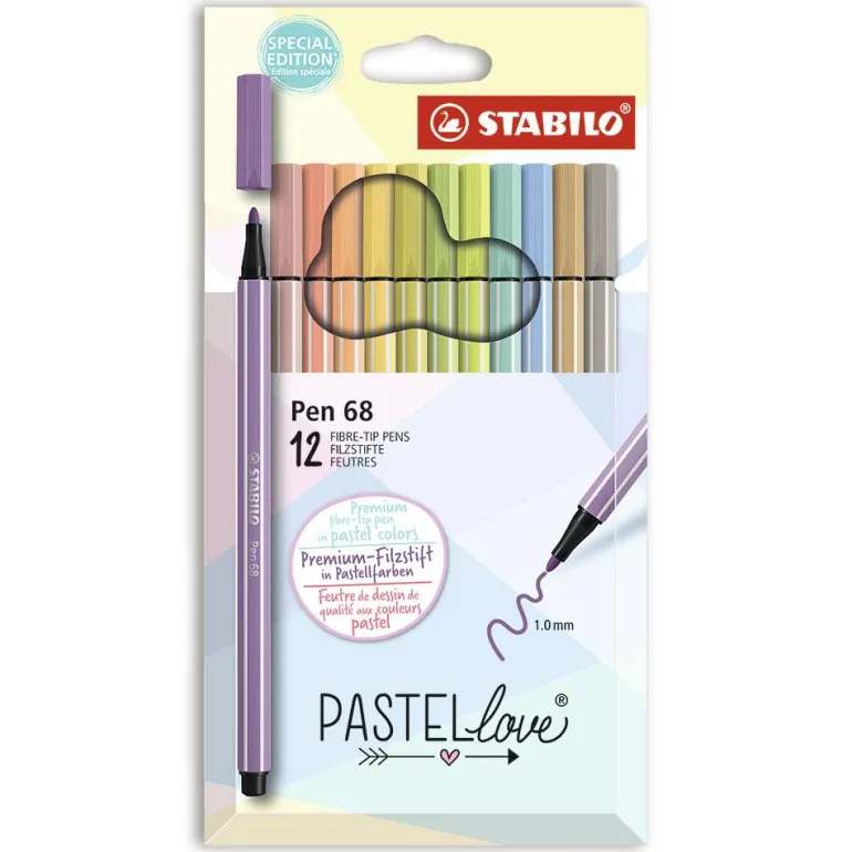 Rotulador 12 colores Stabilo Pen 68 Pastel Love