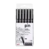Rotulador calibrado Pin-200(S) negro 6 puntas